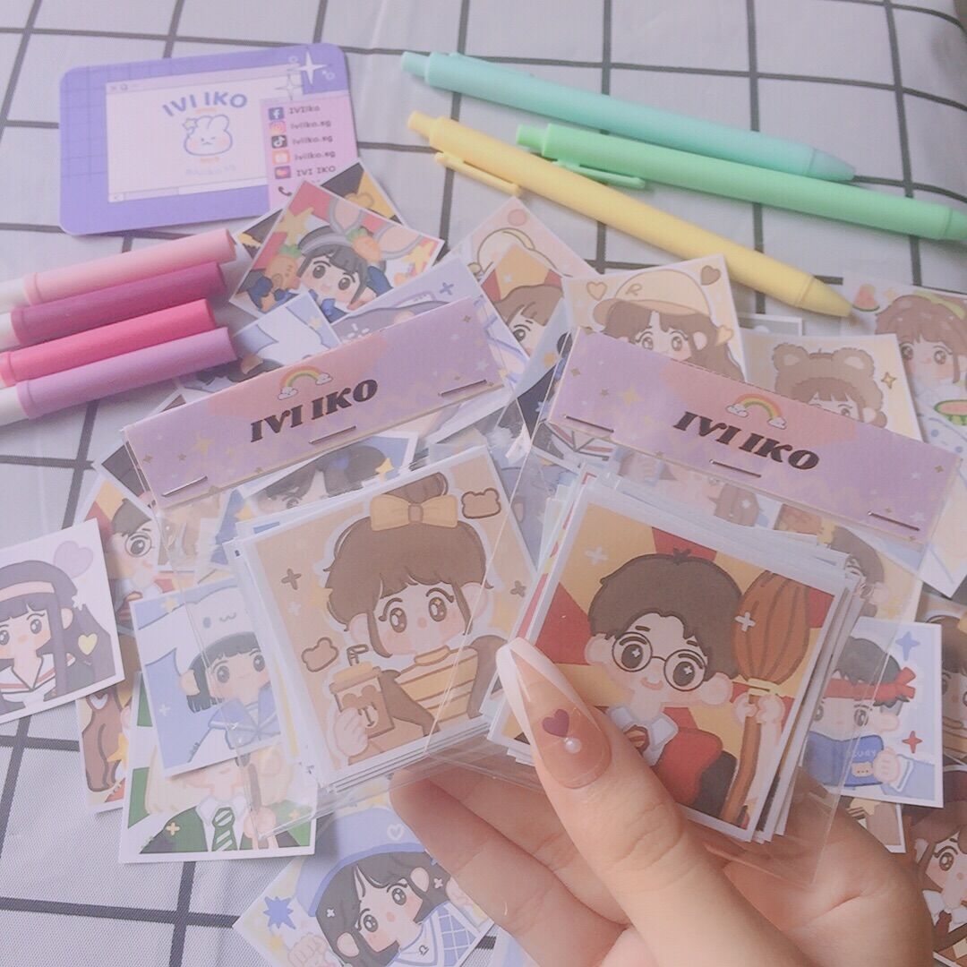 Set 24 sticker Avatar Cute (5x5cm) | IVI IKO