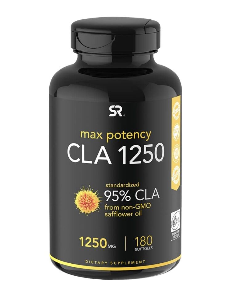 Viên uống hỗ trợ kiểm soát cân nặng, tăng cơ Sports research Max Potency CLA 1250 Linoleic Acid 180viên USA