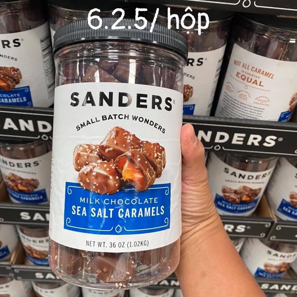 🍫🐽🍫Sanders Milk Chocolate Sea Salt Caramels - Socola phủ muối nhân caramel 🐽🐽🐽🤎🤎🤎
