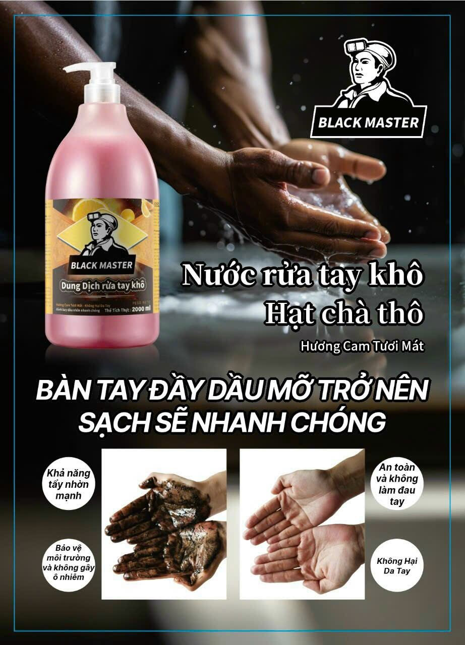 Nước rửa tay khô hạt chà BLACK MASTER