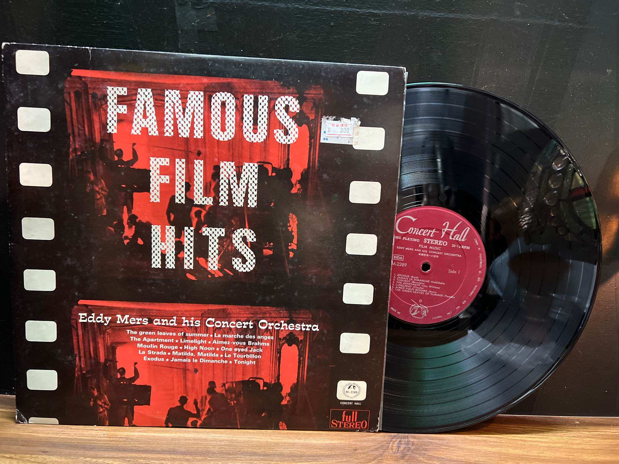 Đĩa than vinyl Hoà tấu nhạc phim:củaEddy Mers and his Concert Orchestra Album : Famous Film Hits.