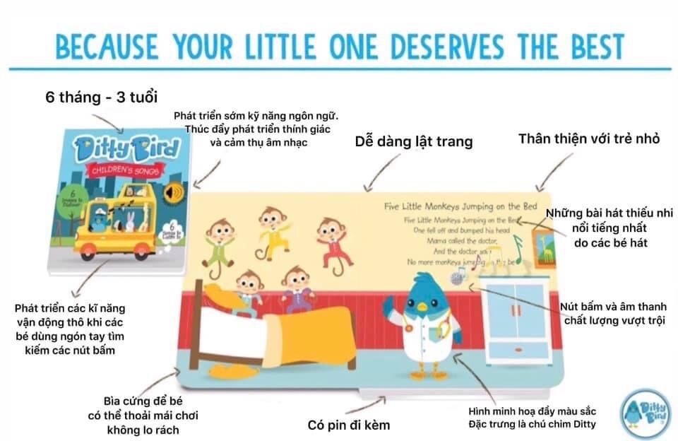 [FREESHIP MAX]  Đồ Chơi Âm Nhạc Tương Tác Cho Bé Ditty Bird