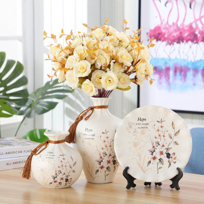 Bình hoa gốm bình trang trí bộ ba bình hoa lan trang tinh khiet trang trí phòng khách trang trí kệ tivi cực đẹp