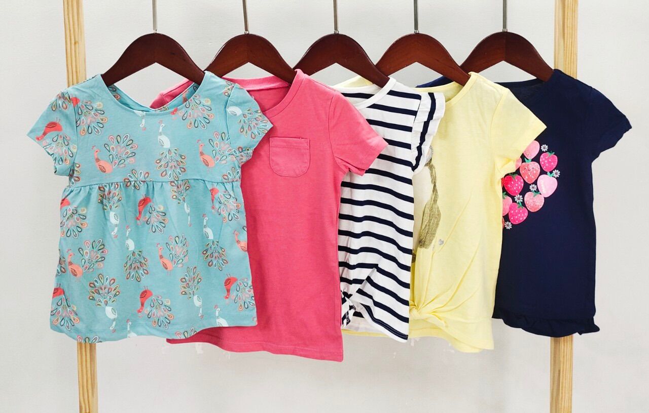 Áo thun cotton xuất dư Carter’s bé gái 2-14T (9-44kg)
