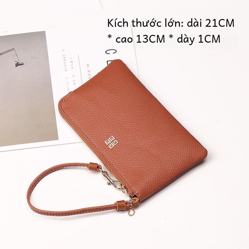 Ví Ngắn Da Chính Hãng Cho Nữ Phong Cách Hàn Quốc Nhẹ Đa Năng Dài Túi Điện Thoại Mini Cầm Tay Phụ Kiện Thời Trang