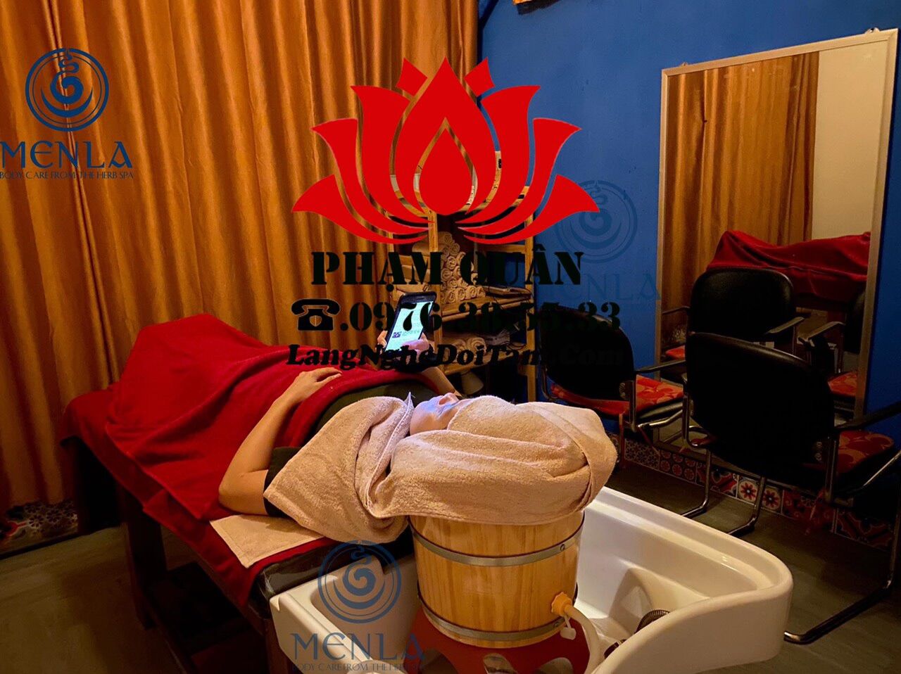 Thùng gỗ xông đầu,gội đầu dưỡng sinh