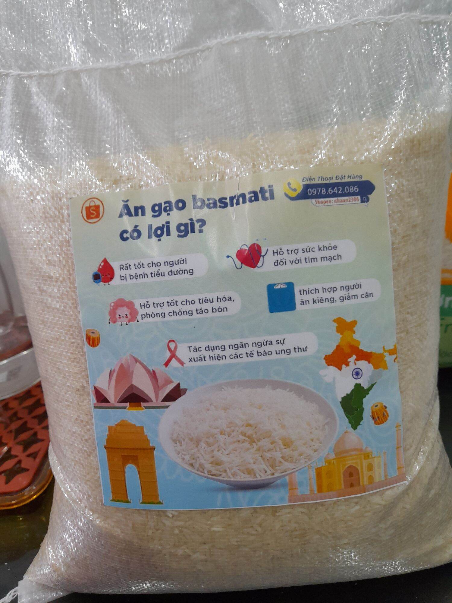 Gạo Basmati - Gạo nhập khẩu từ Ấn Độ 1kg