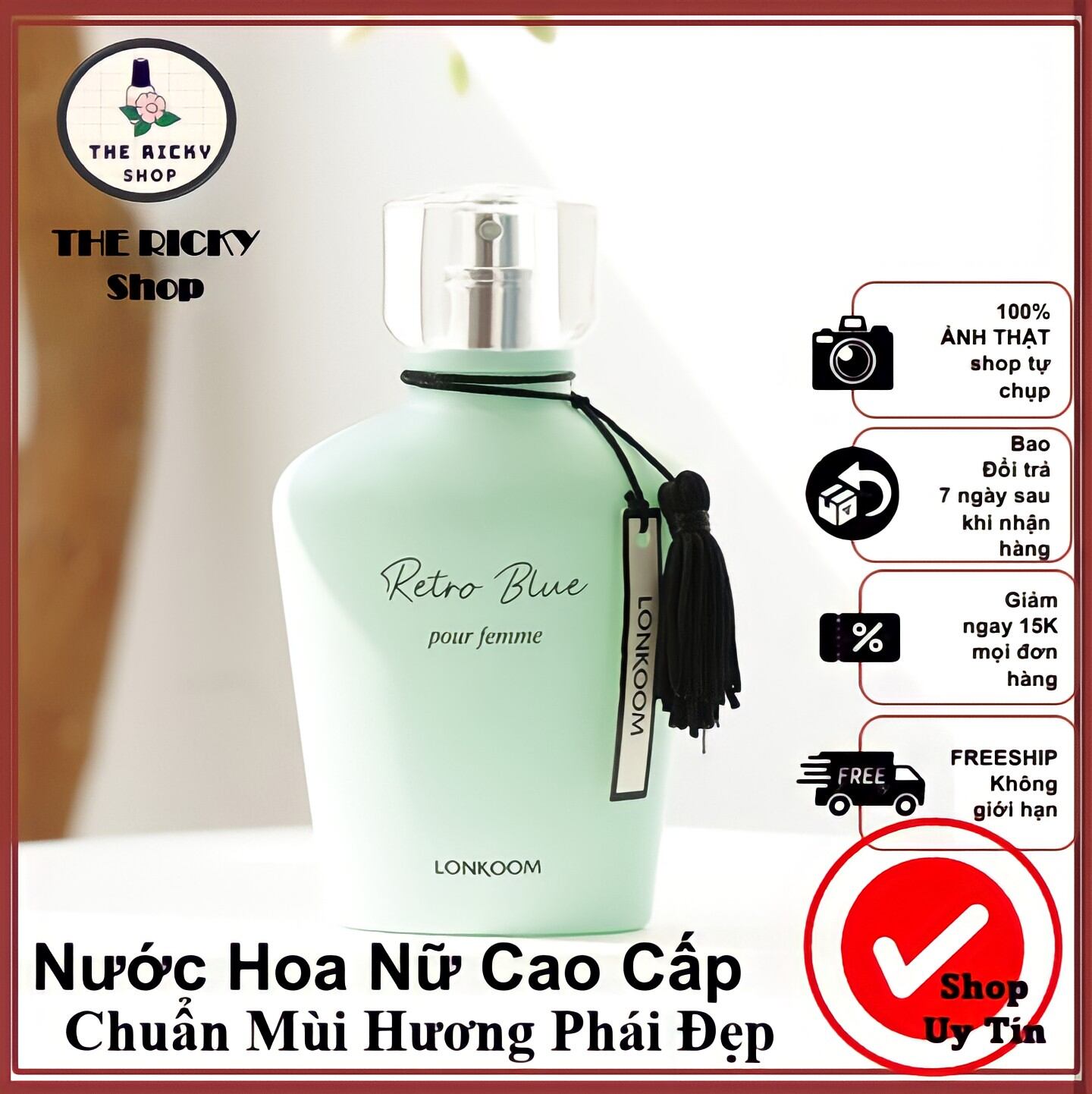 [SIÊU PHẨM] Nước Hoa Nữ Chính Hãng LONKOOM RETRO BLUE 100ml