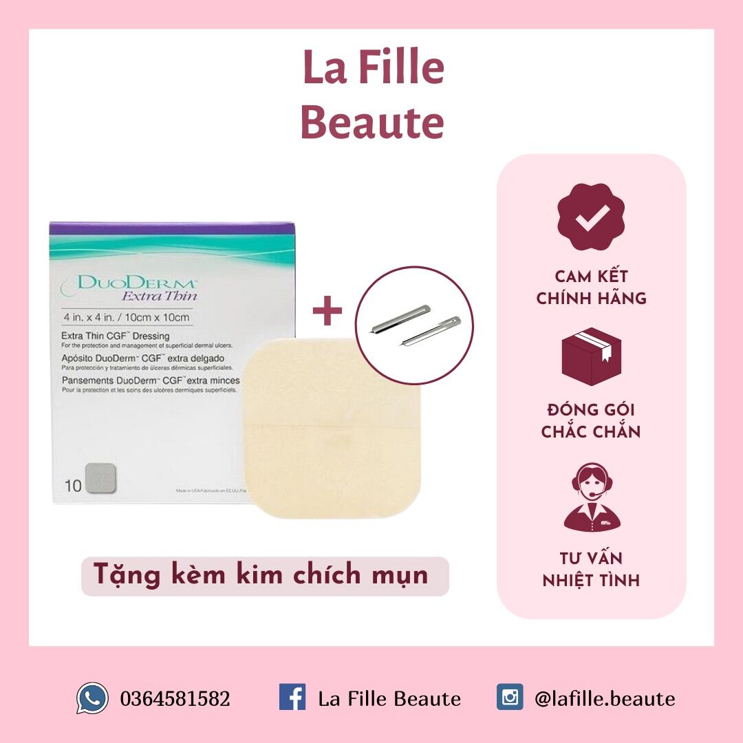 Miếng dán mụn và vết thương hydrocolloid DuoDerm Extra Thin 10*10cm