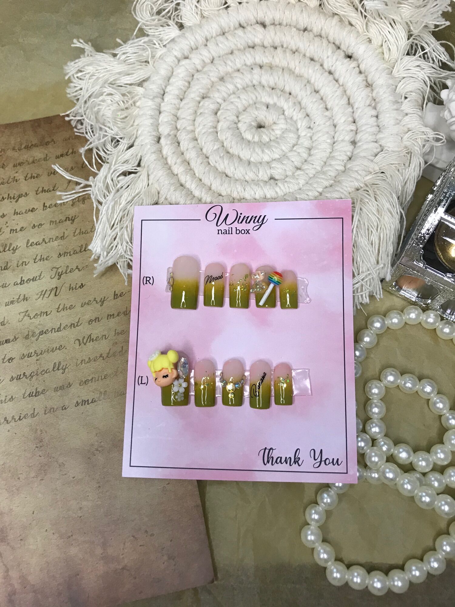 Nailbox móng up móng giả xanh lá mạ