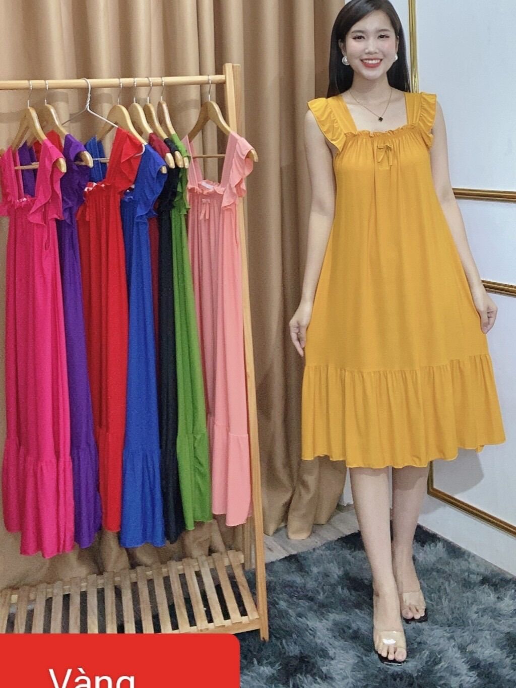 Đầm ngủ nữ, đầm thun lạnh tay cánh tiên