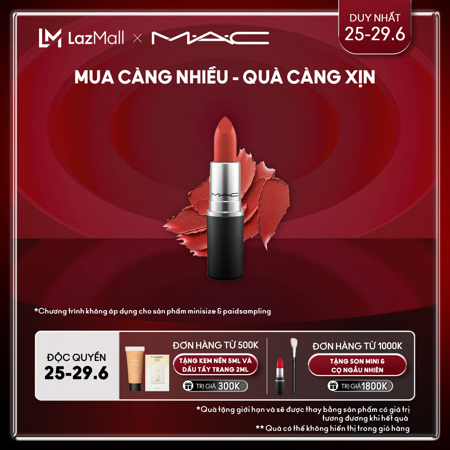 [ƯU ĐÃI 25-29.6] [MỚI] MAC MACXIMAL Matte Lipstick/ Son thỏi lì biểu tượng của M.A.C nay đã được cải tiến vượt trội, mang lại cảm giác thoải mái cho đôi môi với chất son mịn lì, cho đôi môi hoàn hảo - sản phẩm trang điểm mịn lì