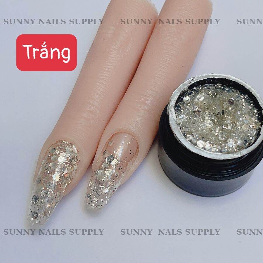 Gel nhũ kim tuyến mix hạt to nhỏ Aifer sơn và vẽ móng tay nail