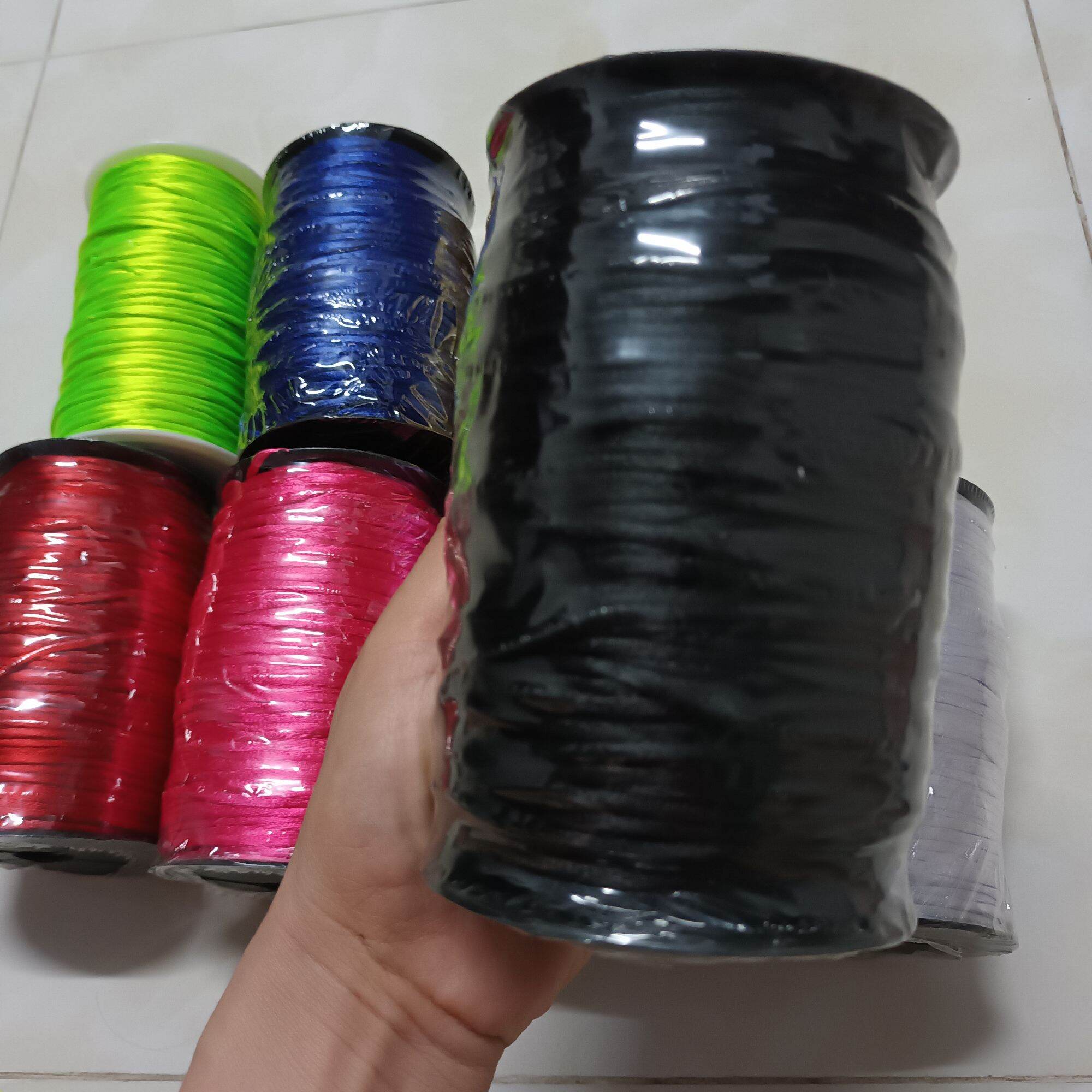 Cuộn dây tim dù 3mm màu đen làm handmade cuộn 100m