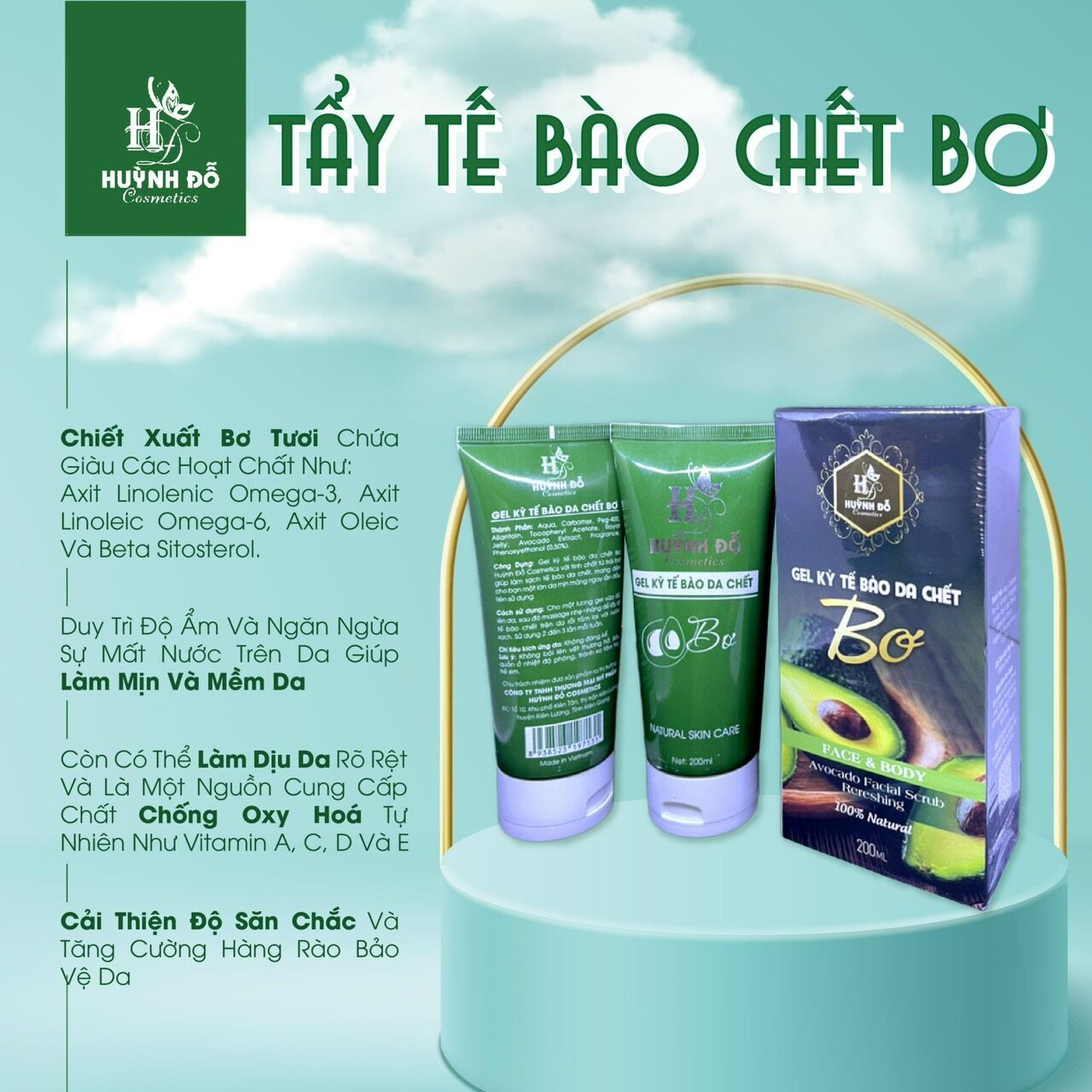Gel kỳ tế bào da chết huỳnh đỗ cometics