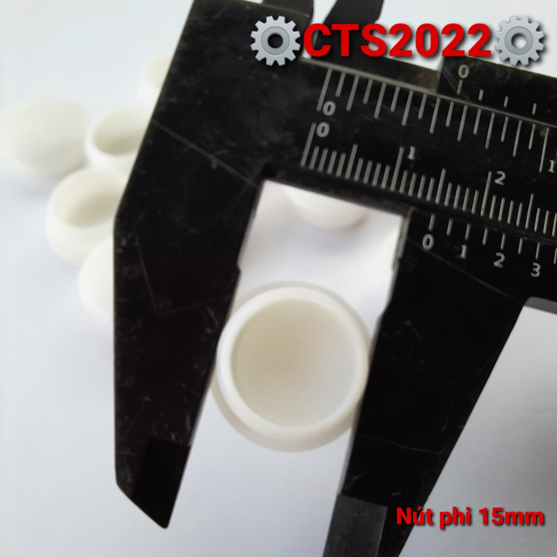 10 White Plastic Buttons to Cover 15mm Holes