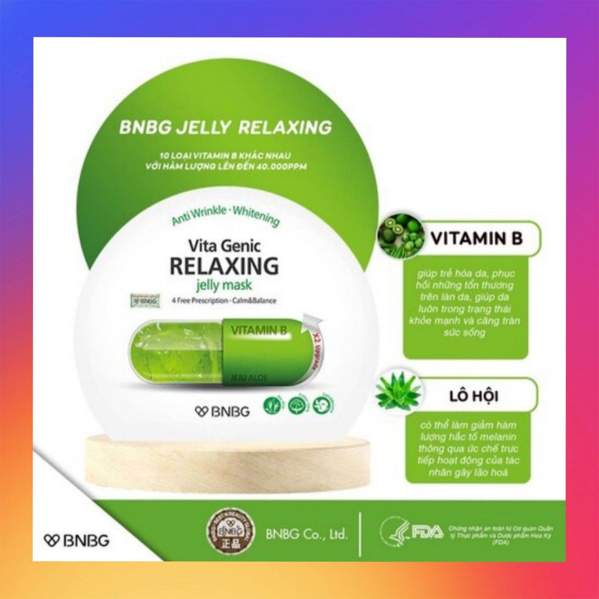 [Hcm][ Freeship Max ] Mặt Nạ Bnbg Vitamin B Hỗ Trợ Phục Hồi Da Hư Tổn 30Ml Vita Genic Relaxing Jelly Mask