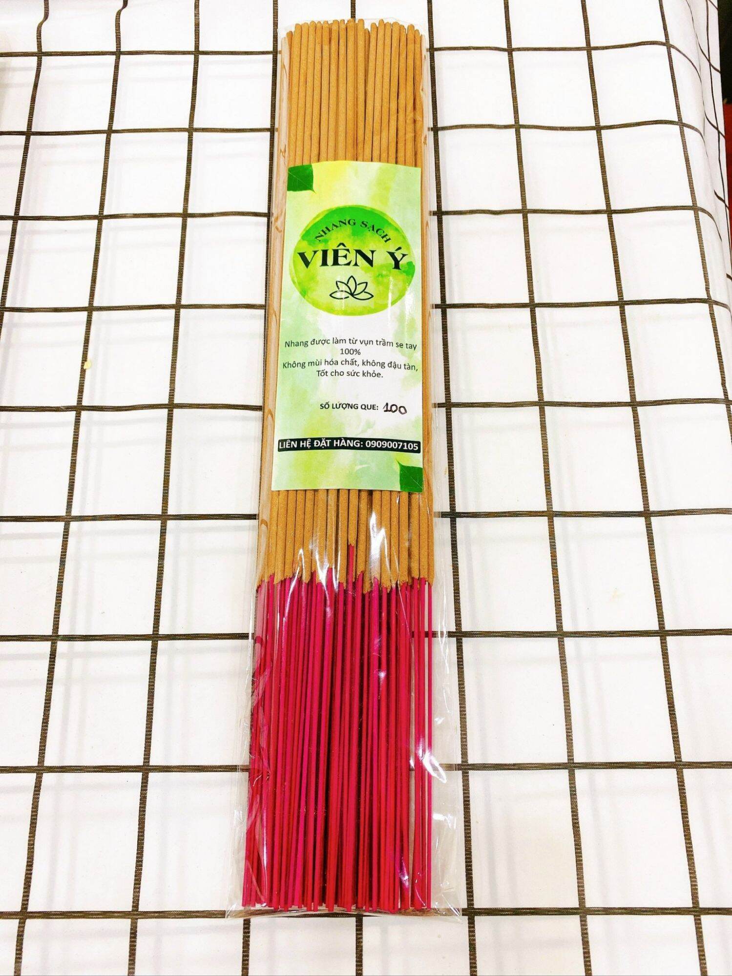 Nhang Sạch Hương Trầm 40cm Gói 100 que - nhang sạch tự nhiên an toàn cho sức khỏe - Nhang sạch Viên Ý