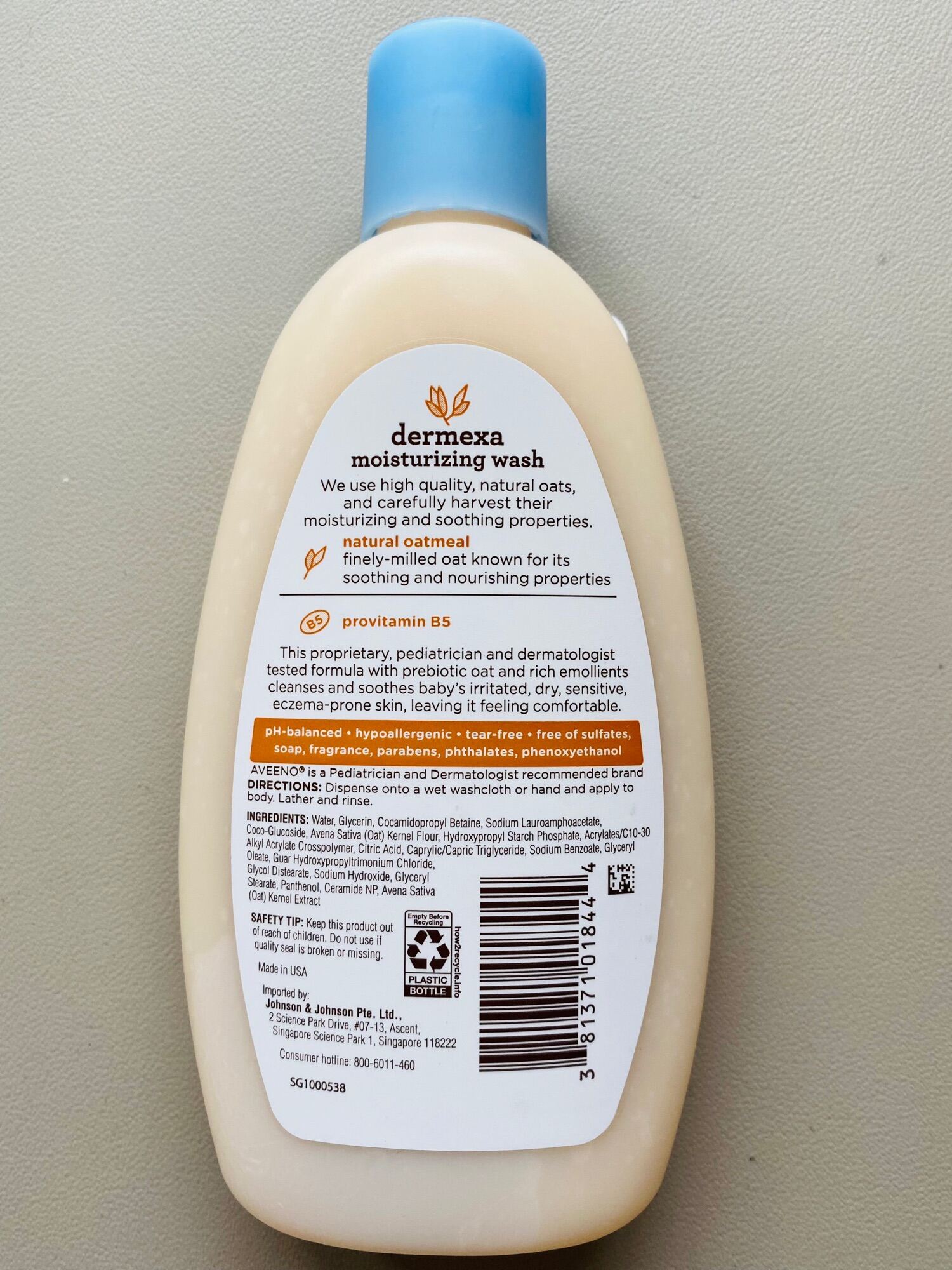 Sữa tắm Aveeno Baby Dermexa dành cho bé da nhạy cảm, bị chàm sữa