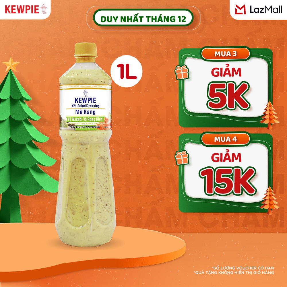  Xốt Salad Dressing Mè Rang Kewpie Vị Wasabi & Rong Biển 1L 
