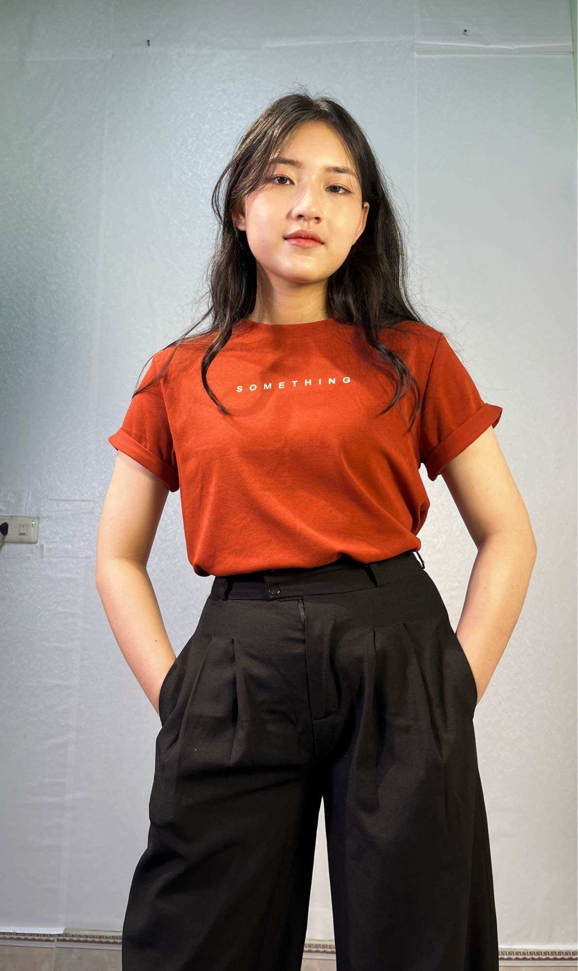 Áo phông basic dáng baby tee, chất cotton dày