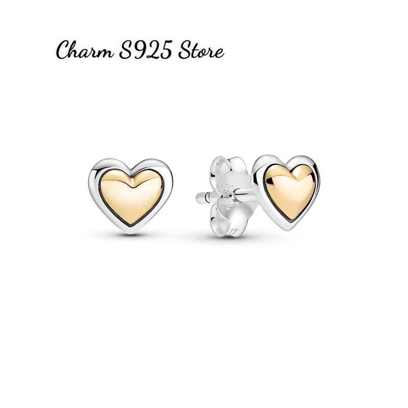 BÔNG TAI CHARM PAN TIM VÀNG TRẮNG BẠC S925
