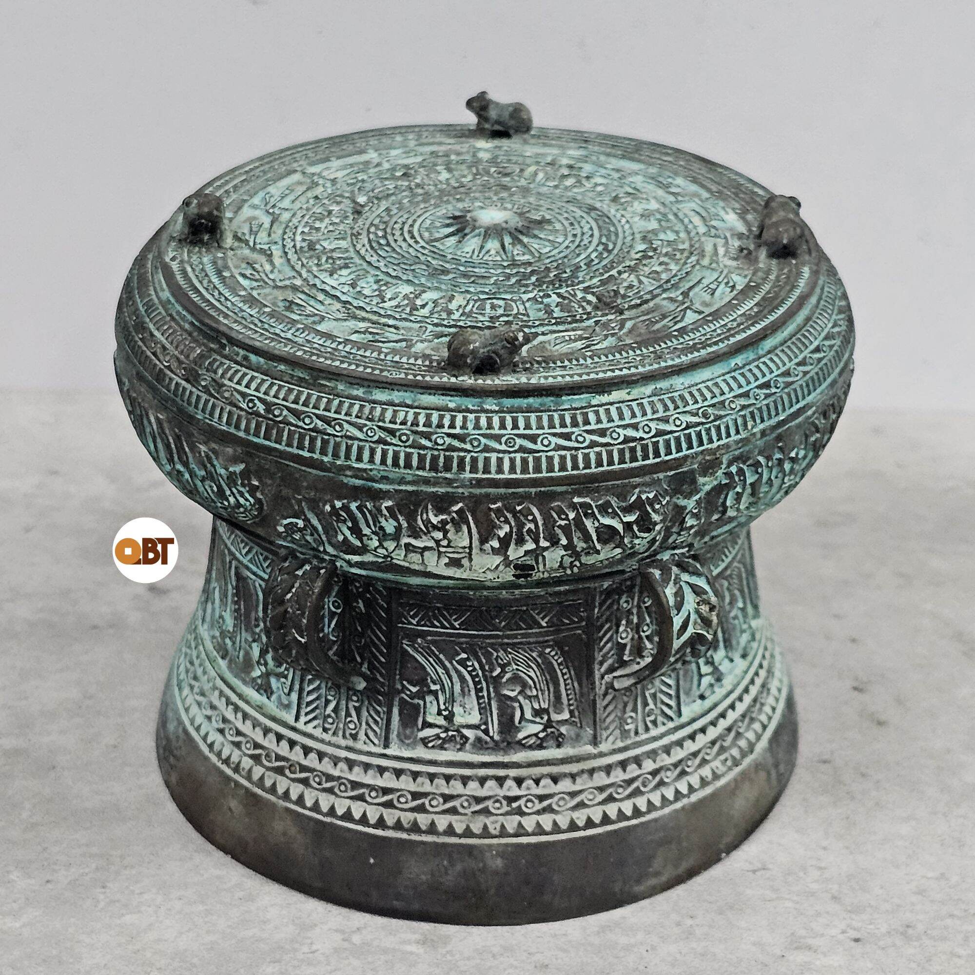 Trống đồng đông sơn mini bằng đồng phong thuỷ
