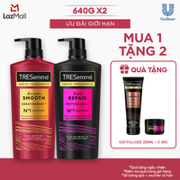 Combo Dầu Gội Keratin Smooth Keratinbond+ Và Bond Repair Peptidebond+ Giúp Ngăn Gãy Rụng Và Vào Nếp Suôn Mượt 640g X2