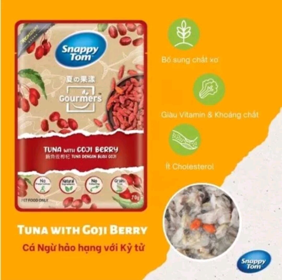 [THÙNG 24 GÓI] Pate Snappy tom trái cây gói 70g- Pate cho mèo