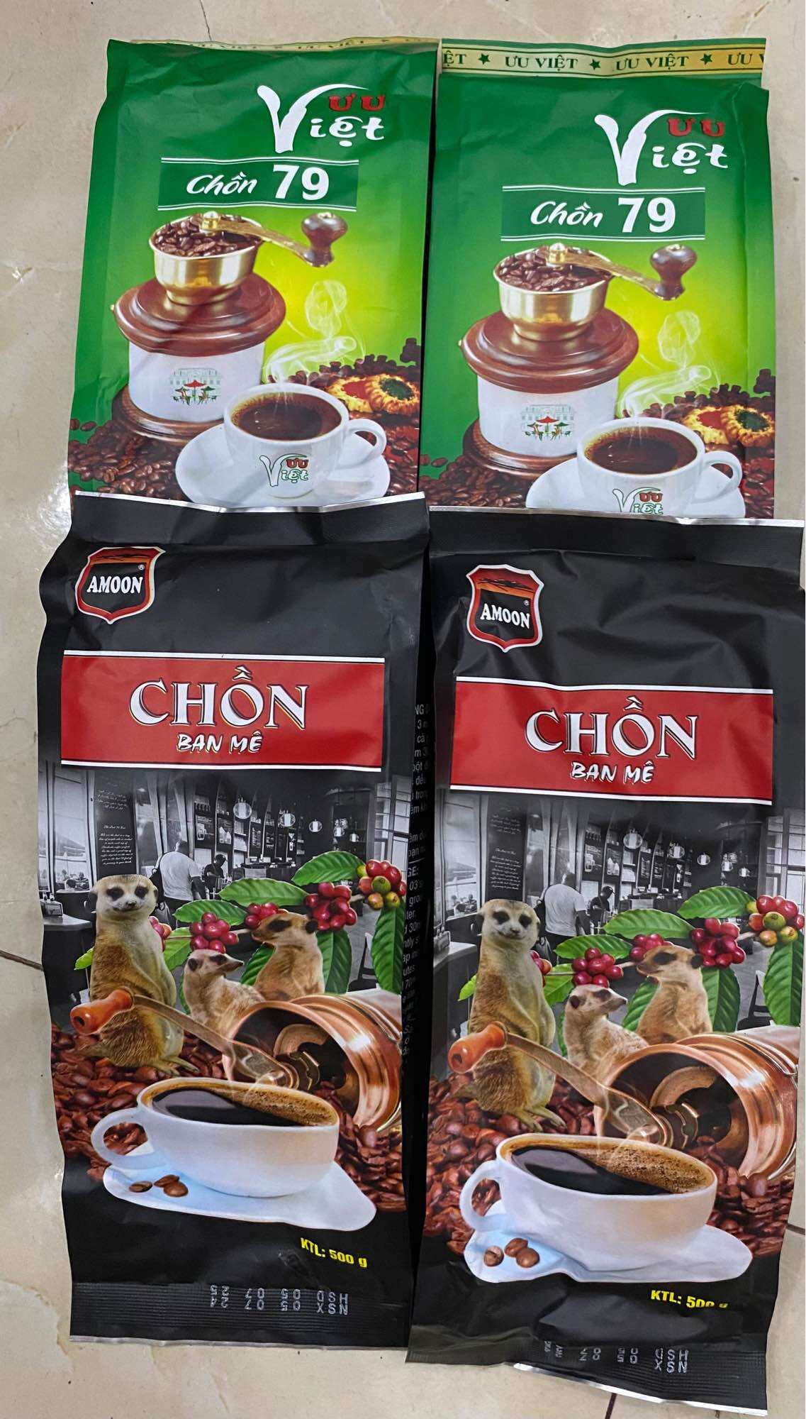 combo 2kg ,2gói cà phê hương chồn   ban mê, 2gói 79