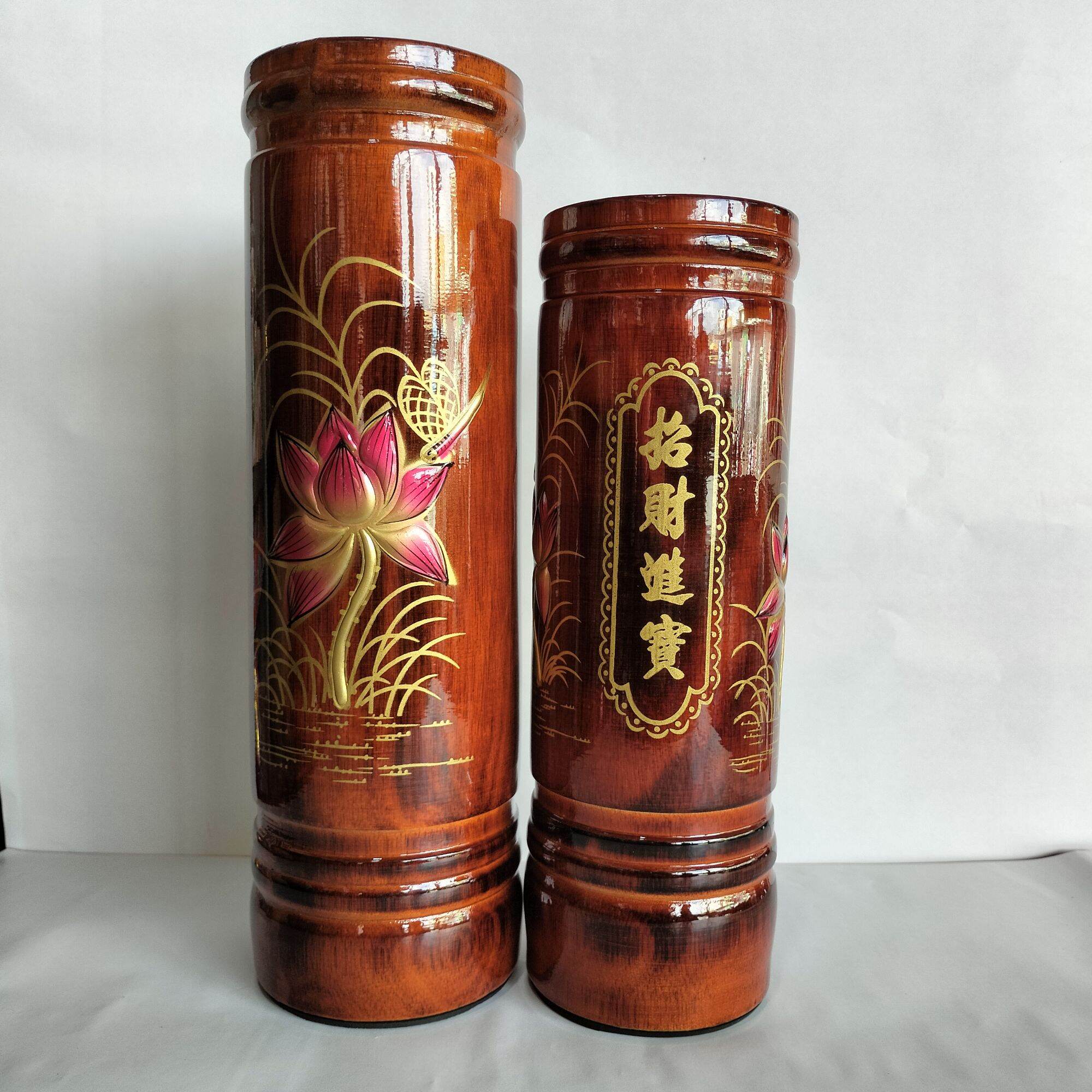 Ống Đựng Nhang Gỗ Tràm Hoa Sen nổi/Ống Nhang Cao Cấp