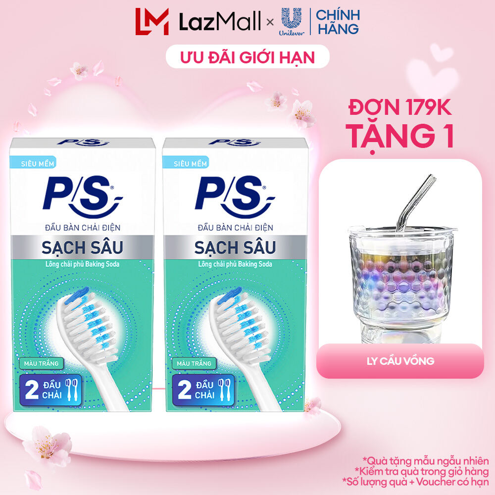 Bộ 4 đầu bàn chải điện P/S S100 Pro - Sạch Sâu Màu Trắng