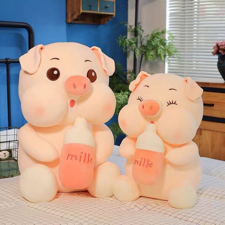 Gấu bông heo ôm bình sữa cao cấp giá sỉ