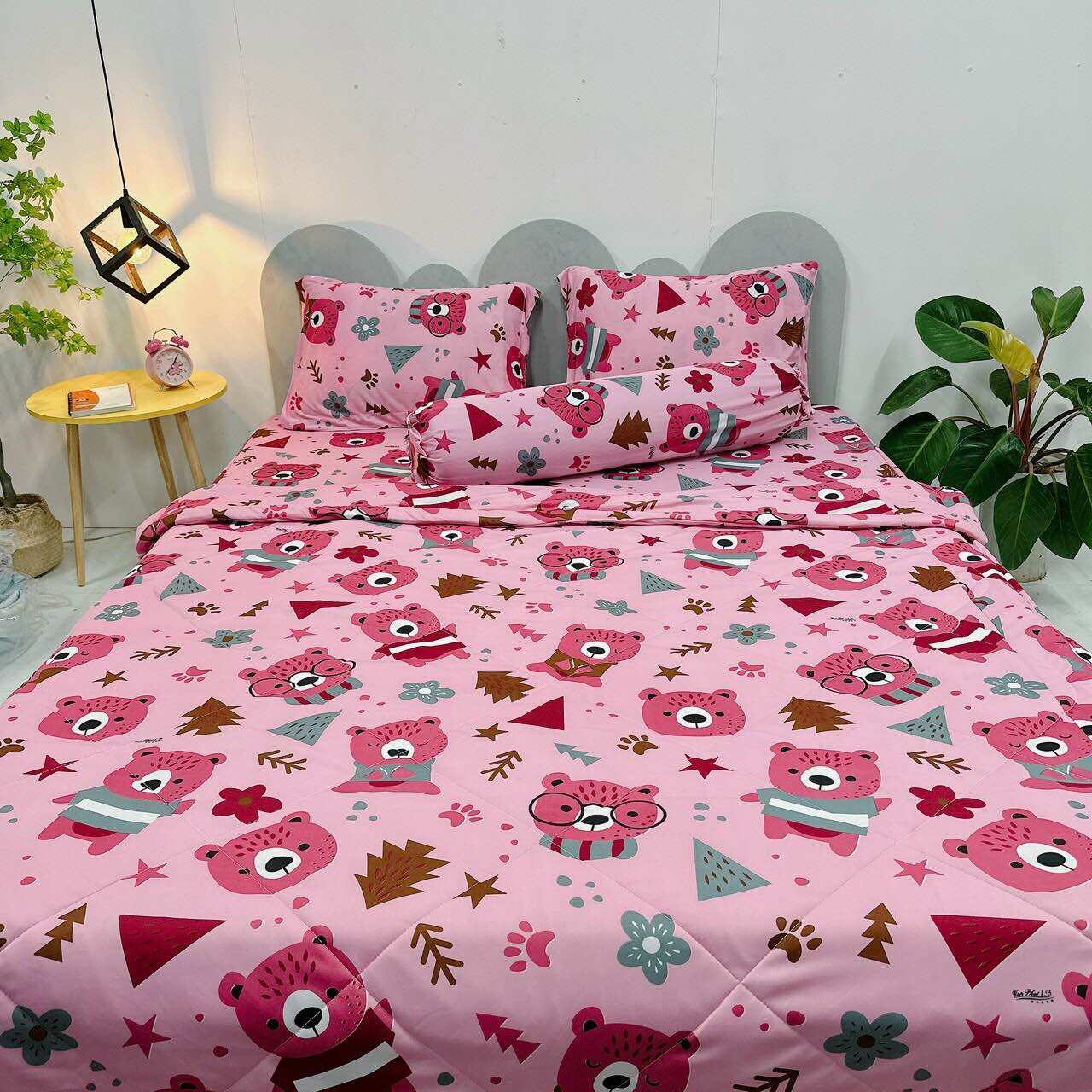 Bộ 5 món chăn drap áo gối THUN LẠNH HÀN QUỐC