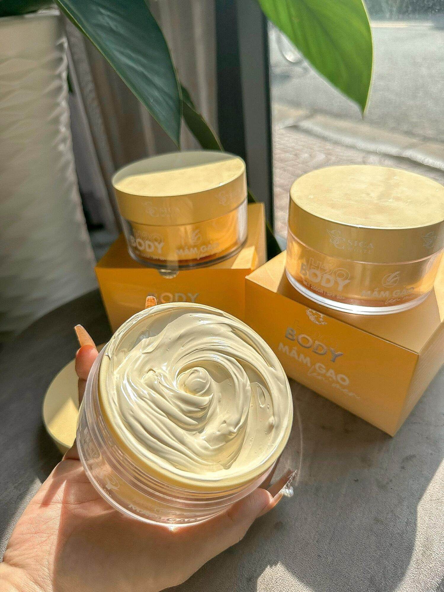 combo  body mầm gạo  +sữa tắm xông trắng da