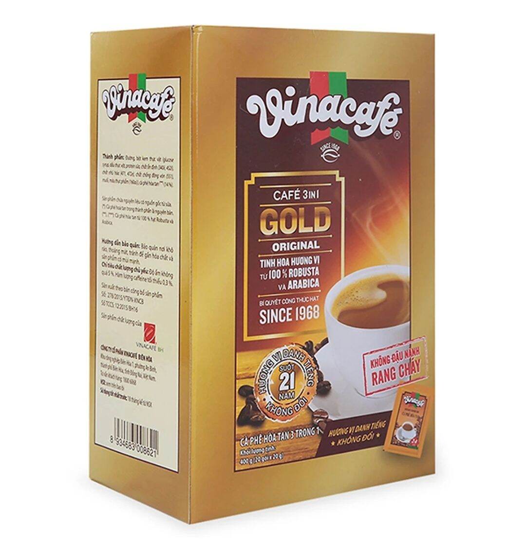 Hộp 20 Gói Cà Phê Sữa 3 In 1 GOLD Vinacafe ( 18Gr/Gói )