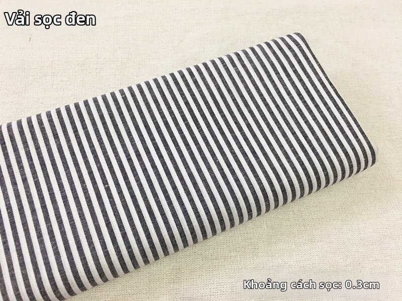 Áo Sơ Mi Vải Cotton Tinh Khiết Mỏng Màu Đỏ Trắng Xanh Thủ Công DIY Vải Quần Áo Mùa Hè Vải Thêu Họa Tiết Sọc