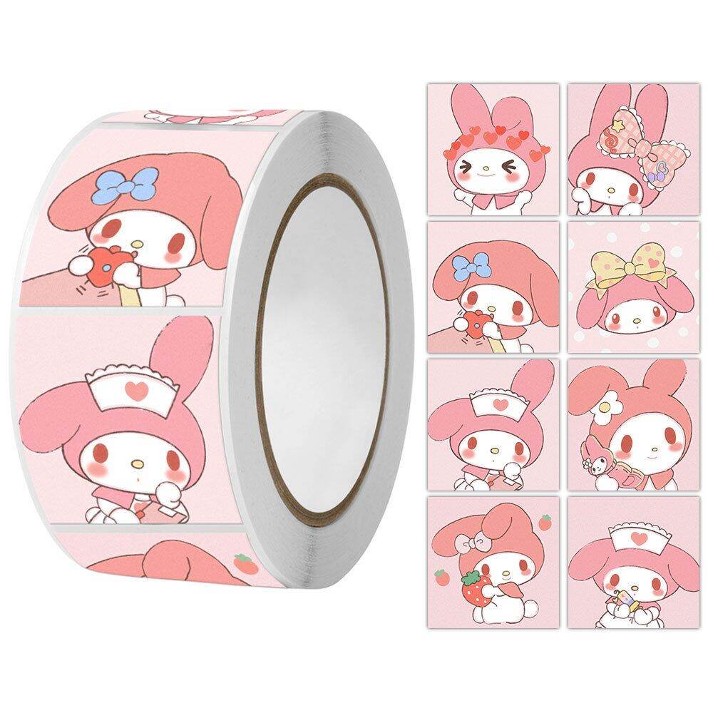Cuộn 500 sticker tem dán hình dán sanrio 2cm
