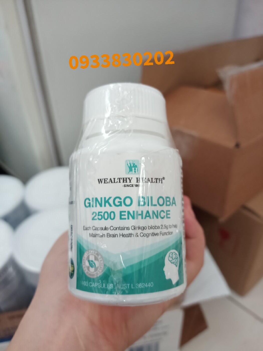 Viên uống bổ não Wealthy Health Ginkgo Biloba 2500 Enhance hộp 100 viên của Úc