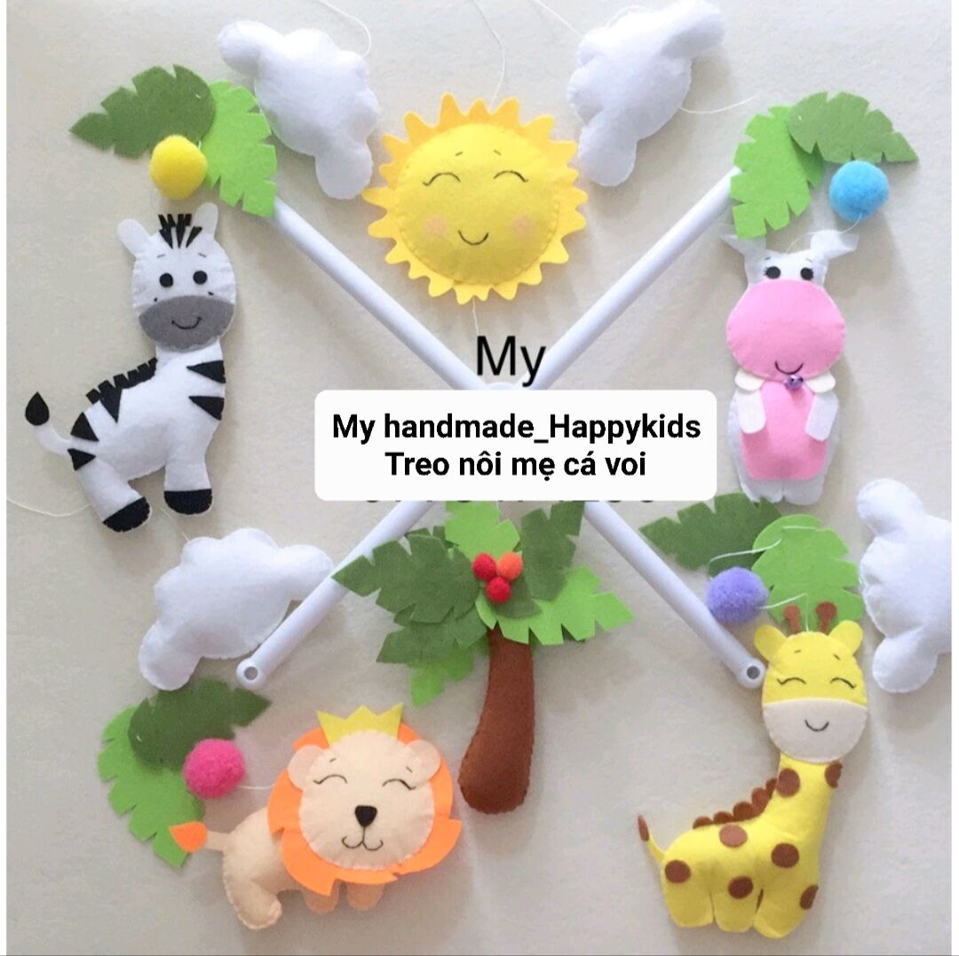 [HCM]Combo treo nôi động vật cực xinh Kèm khung treo X thanh kẹp cũi J hộp nhạc pin 35 bài