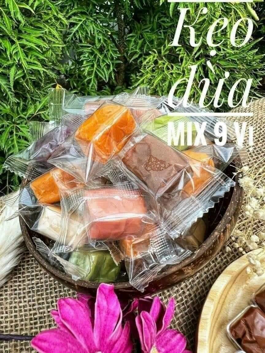 100g kẹo dừa sáp 7 màu