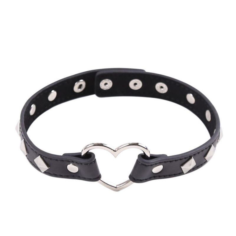 Vòng cổ choker da phong cách gothic