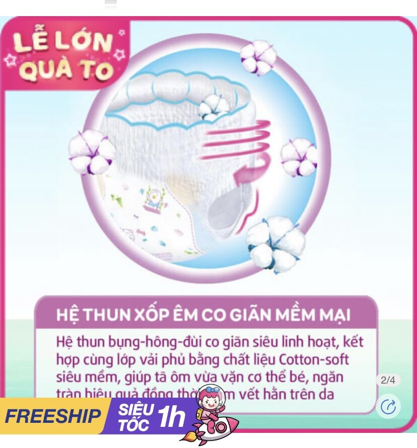 Bỉm tã quần Bobby size L 68 miếng (9-13kg)