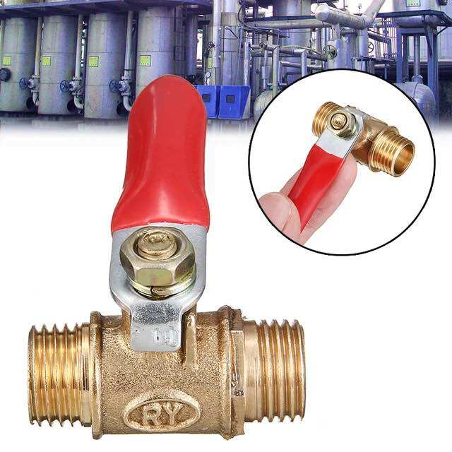 Van hơi đồng 1/4 ren ngoài 13 hai đầu ngoài,khoá van hơi