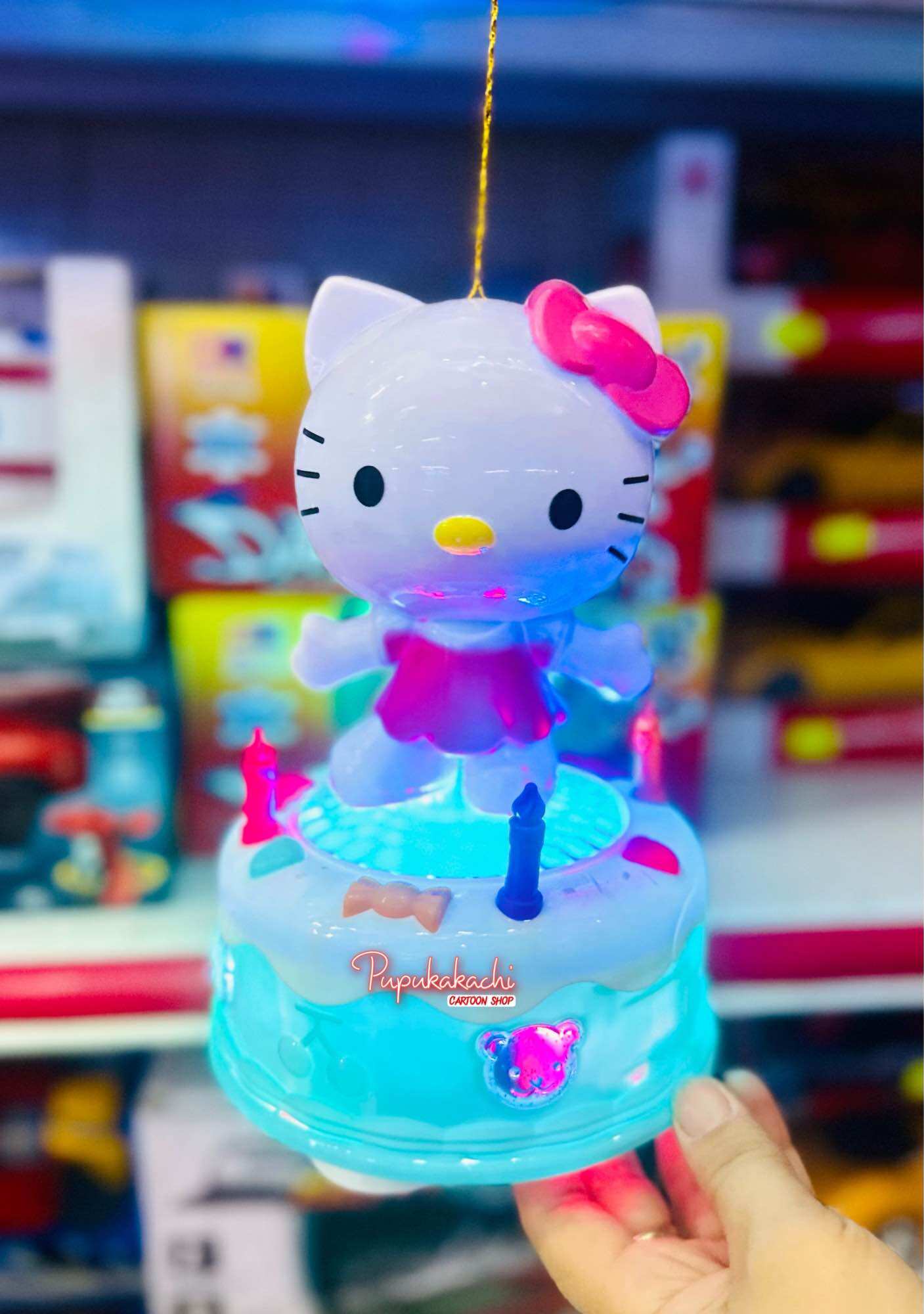 Lồng đèn trung thu pin bánh kem thỏ, kitty có đèn nhạc đáng yêu cho bé