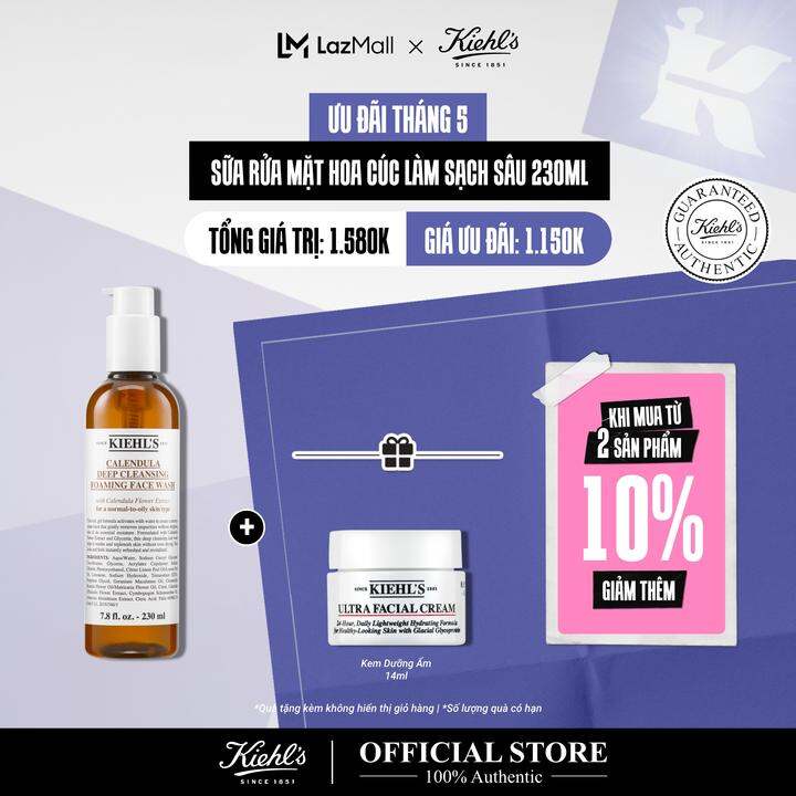 Sữa rửa mặt hoa cúc Kiehl’s Calendula Deep Cleansing Foaming Face Wash 230ml