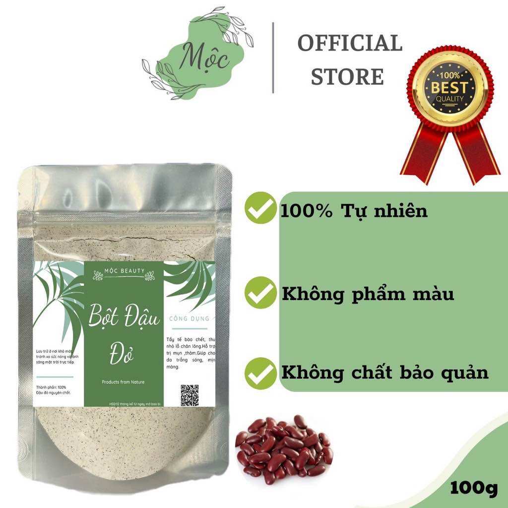Bột đậu đỏ 100gr nguyên chất mịn, thơm