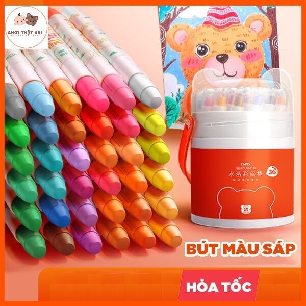 Hộp bút sáp xoay vặn Bambi cho bé - Hàng chất lượng 12 24 36 48 màu
