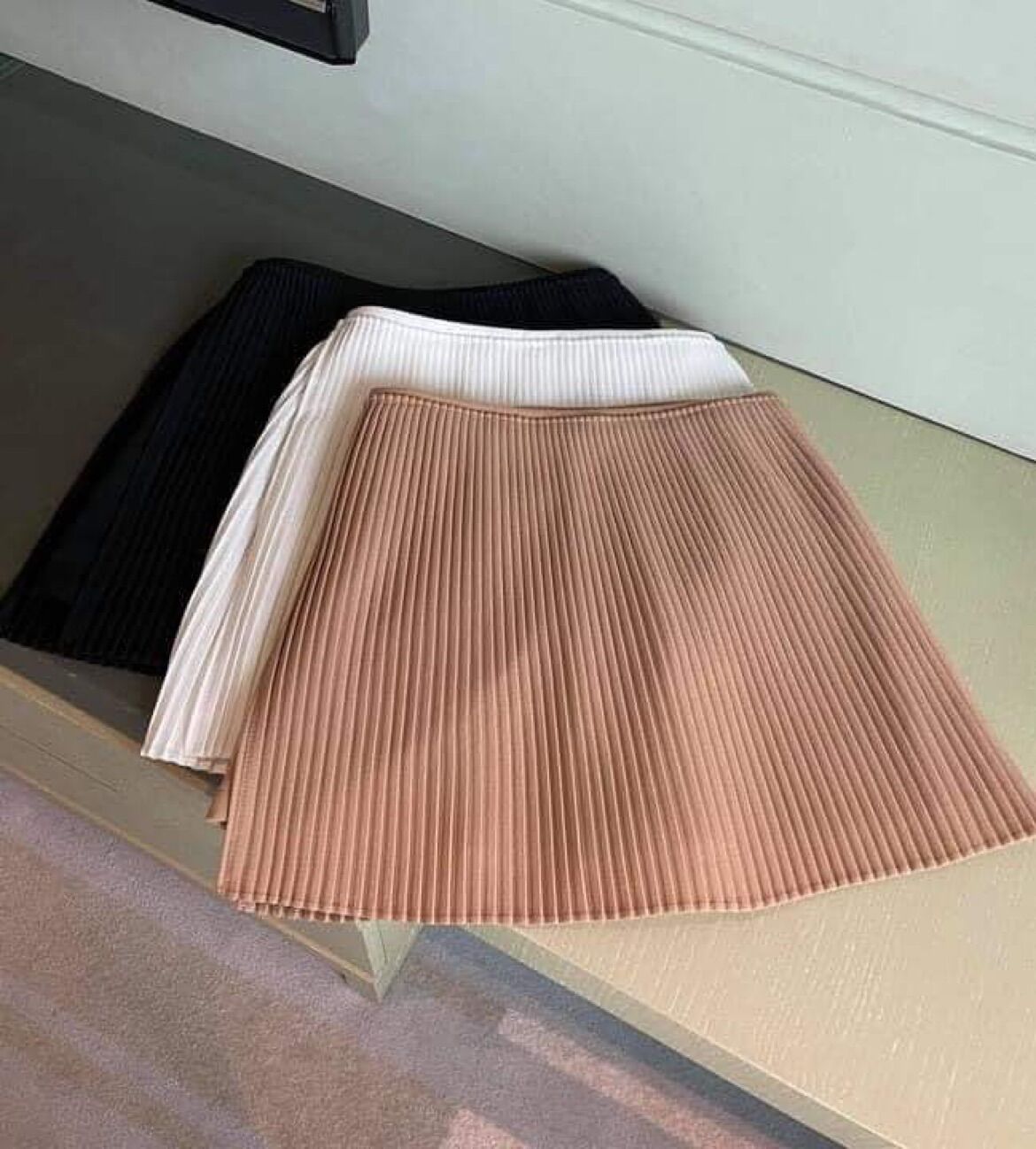 Chân váy dập ly ảnh thật