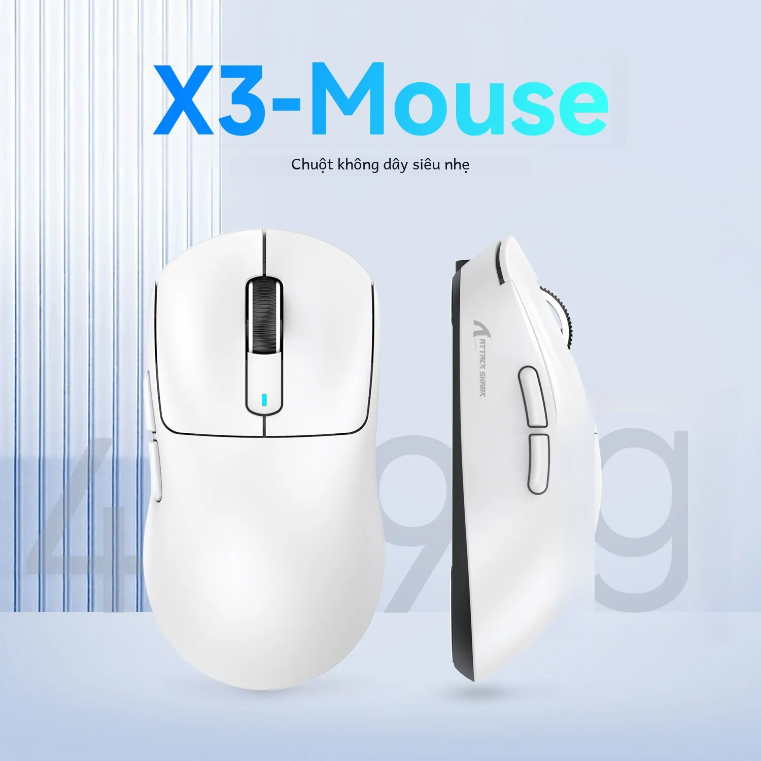 X3 chuột chơi game không dây nhẹ 2.4g usb-c bluetooth 26k dpi cảm biến quang học 3 chế độ tương thích với máy tính/mac/laptop
